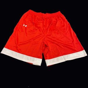 NEW Under Armour Performance Lacrosse Shorts Adult XL‎ Red White LAX